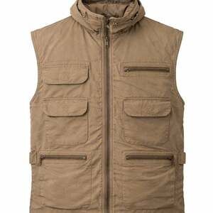 Vintage Banana Republic Bush Vest, 9-Pocket Safari Utility Vest with Hood, Men's